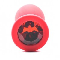 Anal Plug with Red Diamond Small Size Silicone